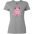 thumbnail image 3 of Inktastic Cute Monster, Smiling Monster, Pink Monster, Horns Women's T-Shirt, 3 of 5