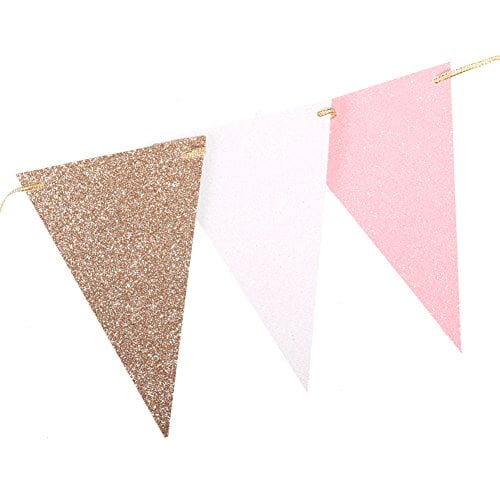 3M 15 Flags Glitter Bunting Pennant Banner Wedding Party Home Hanging Decoration 