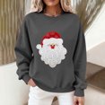 thumbnail image 4 of Women’s Christmas Crewneck Sweatshirt Loose Fit Long Sleeve Holiday Pullover Cute Santa Graphic Top Festive Fall Winter Graphic Tee for Seasonal Celebrations, 4 of 8