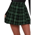 thumbnail image 3 of Women Checkered Ruching Waist-Controlled Mini Skirt, 3 of 6