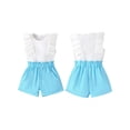 thumbnail image 3 of Aojekbee Baby Girl Summer Outfits Cute Ruffle Sleeveless Tank Tops + Shorts Set Toddler 2Pcs Clothes, 3 of 10