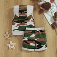 thumbnail image 5 of Fsqjgq Toddler Baby Boy Clothes Camouflage Outfits Baby Boys Sports Suit Summer Sleeveless Hooded Tops and Shorts Cotton Clothing Sets 18M, 5 of 8