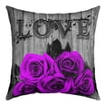 thumbnail image 2 of Purple Rose Throw Pillow Covers 22x22 inch set of 2 Purple Black Romantic Floral Cushion Cases Women Valentine'S Day Flower Square Pillow Cases Retro Rustic Farmhouse Rose Cushion Covers, 2 of 6