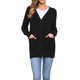 thumbnail image 1 of Suéteres de cárdigan largos para mujeres, con botones, cárdigan de punto de frente abierto, atuendos casuales con bolsillos, XL negro, 1 of 6