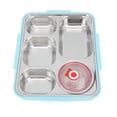 thumbnail image 1 of Stainless Steel Lunch Box, 5 Compartments Bento Lunch Box With Lid, Chopsticks, Spoon, Soup Bowl, Reusable Lunch Container, Portion Control Divided Dinner Tray For School, Office, 1 of 8