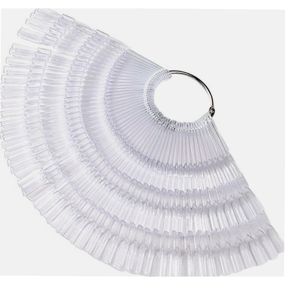 150Pcs Nail Swatch Sticks,Nail Swatches,Nail Colour Display With Metal Split Ring Nail Art Tip Stick Color Display Practice Scalloped False Nail Sample Stick(Clear)
