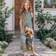 thumbnail image 3 of Uourmeti Girls Casual Dresses Swing Cute Yorkshire Terrier Printed Short Sleeve Loose Maxi Dresses for Birthday Party, Kindergarten, Daily Wear, Size 7-8 Years, 3 of 7