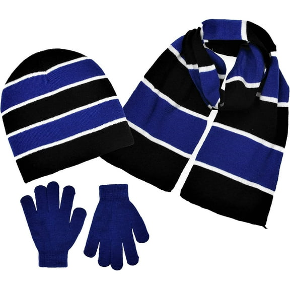 Boys 3-Piece Winter Hat, Scarf & Glove Set – Warm Knit Beanie Accessories for Kids – Cold Weather Gear for Boys