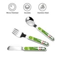 thumbnail image 3 of Saiise Pikmin Print 3 Piece Cutlery Set – Metal, Reusable Children's Knife, Fork & Spoon, Kids-Size, Made from Food-Safe Stainless Steel & ABS Plastic, 3 of 8