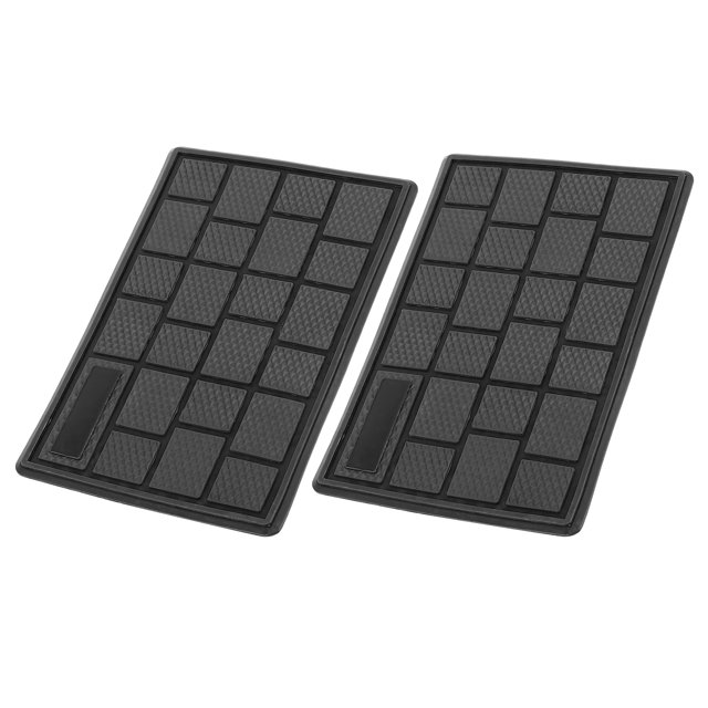 Unique Bargains 2 Pcs Tapis de Sol Universel Auto Plaque de Talon Tapis Repose-Pieds Pédale PC PVC Noir