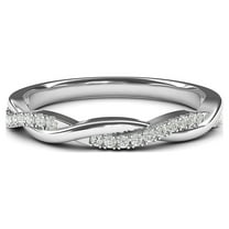 Sterling Silver 2.5mm Petite Twisted Vine Simulated Diamond Ring Wedding Band Matching Ring (8)