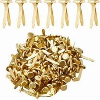 200Pcs Flat Round Iron Brads Scrapbooking Photo Album Embellishment Wedding Supplies Puppy Dolls Decoration Paper Cards DIY Golden 18.5~20x8mm