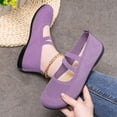 thumbnail image 4 of Willtoo Ballet Flats Shoes for Women Foldable Round Toe Orthopedic Shoes Knit Fabric, Arch Support, Massage Bumps Insoles, Rubber Soles, Elastic Band, Comfortable Dressy Casual, 4 of 5