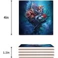 thumbnail image 3 of FMSHPON Lifelike Mermaid Magic World Set of 6 Coaster for Drinks, Absorbent Ceramic Stone Coasters Cup Mat with Cork Base for Home Kitchen Room Coffee Table Bar Decor, 3 of 4