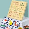 thumbnail image 1 of Material manipulativo matemático Array Block Geo Board - Juguetes educativos gráficos con 38 tarjetas estampadas y tiras de látex Forma STEM Puzzle Matrix 8x8 Brain Teaser para niños, 1 of 1