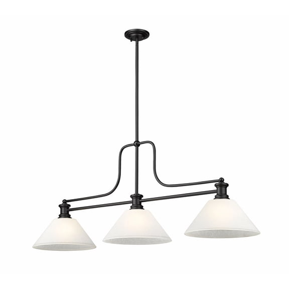 725-3MB-AWL14-Z-Lite-Melange - 3 Light Billiard-21 Inches Tall and 14 Inches Wide-White Linen Shade Color