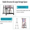 thumbnail image 4 of SUSUZI 63" Rolling Garment Rack with Wheels, 2 Storage Shelves, 66LBS Capacity Metal Coat Rack for Bedroom Cloakroom Laundry Room (Black), 4 of 6