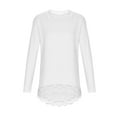 thumbnail image 3 of fatyb Girls Tops Lace Hem Long Sleeve Tunic Tops Kids Girls Crewneck Casual Loose Tee Blouses 4-15 Years, 3 of 7