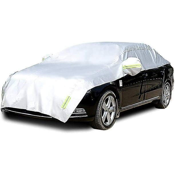 Demi-bâche de voiture avec coton toutes saisons housses de carrosserie  extérieur intérieur pour toutes saisons étanche à la poussière résistant  aux UV résistant à la neige coupe universelle Sedan2 