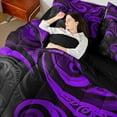 thumbnail image 4 of Manfei Abstract Swirl Stripes Twin Bedding Sets 7-Piece for Teens,Geometric Lines Bedding Comforter Set Microfiber,Black Purple Breathable Sheet Sets,Lightweight Room Decor,Reversible, 4 of 8