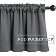 thumbnail image 3 of Blackout Valance Rod Pocket Thermal Insulated Window Treatment Tiers Solid Short Curtain for Small Window Bedroom 52 x 18 Inches 1 Panel Grey, 3 of 6