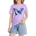 thumbnail image 6 of CPNG Children's Girls and Boys T Shirt Trendy Butterfly Print Loose Fit Tees Summer Casual Crew Neck Short Sleeve T-Shirt, 6 of 8