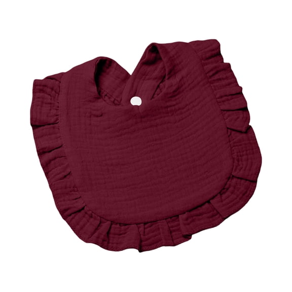 YOUYEDIAN Baby Bibs for Drooling and Teething Newborn Cute Drool Bibs Infant Casual Bibs for Baby Boy Girl (Wine, One Size)