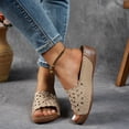 thumbnail image 5 of longantii Orthopedic Sandals for Women Arch Support Flat Wedge Sandals Wide Width Non Slip Slip on Orthopedic Slippers Soft 2026 Orthopedic Shoes Beige, 5 of 5