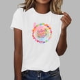thumbnail image 2 of Atogsazn Women Summer T Shirts Plus Size Loose Girl Short Sleeve Graphic Casual Tees Oversized Tshirts Womens Tops White XL on Clearance, 2 of 4