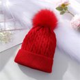 thumbnail image 3 of Splozh Winter Baby Beanie Baby Girls Boys Soft Warm Knit Hat Kids Winter Hat with Fleece Hood Cap Red,One Size, 3 of 3