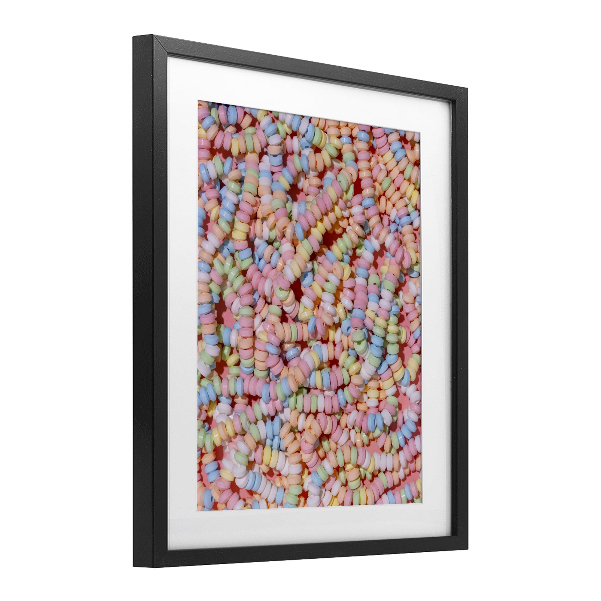 Stupell Industries Pastel Candy Necklace Black Framed Print Under Glass, design by LISH Creative