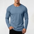 thumbnail image 4 of Mens Shirts Long Sleeve Crew Neck Solid Color Big and Tall Pullover Tops Men's Undershirt Winter Casual Outdoor Sport Base Shirts, 4 of 8
