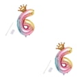 thumbnail image 4 of Decodeary 32 inch Gradient Color Digit Foil Balloons Happy Birthday Rainbow Number Ballons Wedding Birthday Party Christmas Decorations 7 2Set, 4 of 6