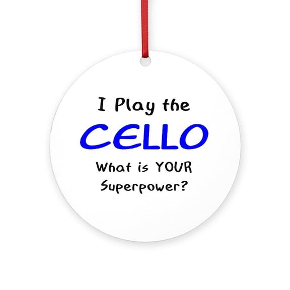 CafePress - Play Cello -  Round Wood Ornament 4"