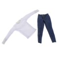 thumbnail image 1 of Traje de acción 1/6 mujer soldado Zulema suéter casual y jeans color blanco azul, 1 of 8