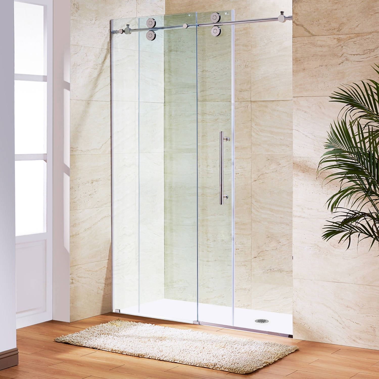Vigo 60 Frameless Shower Door 3 8 Clear Stainless Steel Hardware Vigo 60 Frameless Shower Door 3 8 Clear Stainless Steel Hardware Com