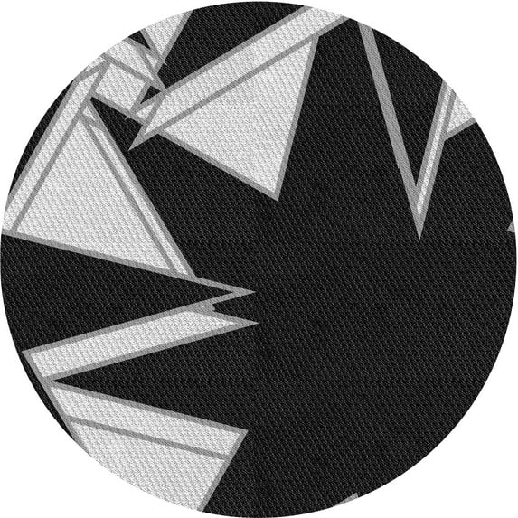 Ahgly Company Indoor Round Patterned Night Black Area Rugs, 4' Round
