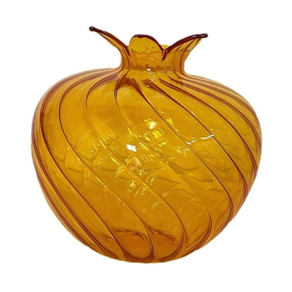 CoudarTitie Glass Flower Vase Decoration Table Centerpiece Hydroponic Plant Pot Decorative for Desktop Dinner Table Party Bookshelf Bunch Orange