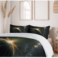 thumbnail image 6 of Ambesonne Galaxy Duvet Cover Sets, Sun Rising Above Earth, 2-Queen, Black, 6 of 7