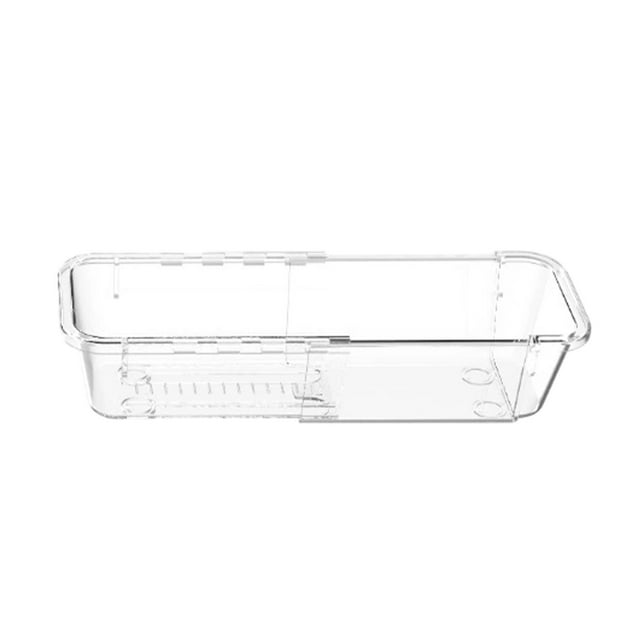 Transparent Drawer Organizer, Expandable Stackable Storage, Multiple Compartments + Adjustable Dividers, Sleek Modern Design, For Office/Travel, Desk Storage Solution, Compact Multi-Use Orga