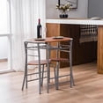 thumbnail image 3 of Ktaxon Modern Dining Table Set for 2, Breakfast Dining Room Set with 2 Chairs Kitchen Table and Chairs Set, Retro Brown, 3 of 8