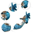 thumbnail image 4 of Gubotare Toddler Dress Shoes Girls Toddler/Little Kid Jada Dress Mary Jane Pumps Bow Low Heels Party Wedding Princess Shoes (Blue,12), 4 of 4