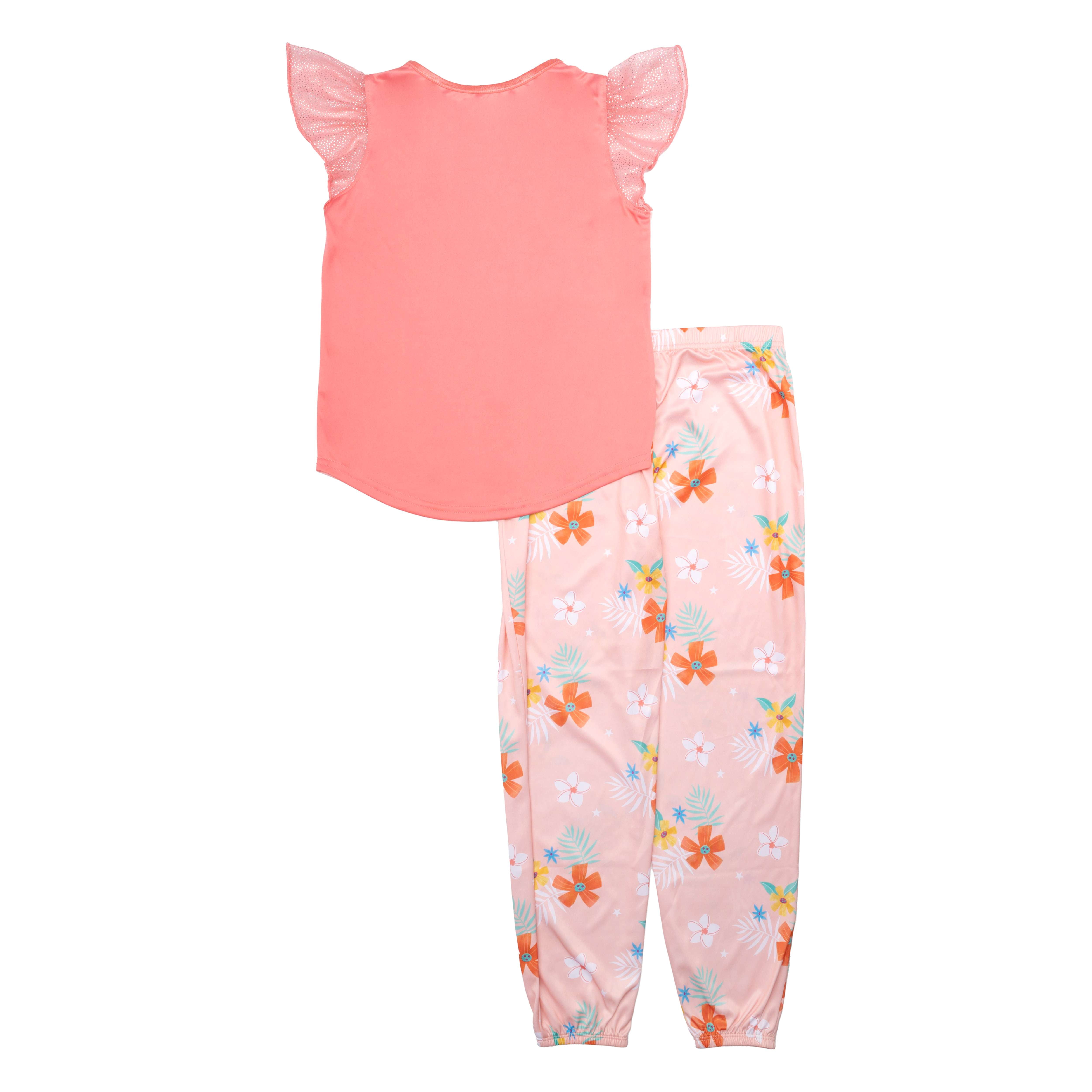 Moana Girls Short Sleeve and Pant Pajama Set, Sizes 4-10
