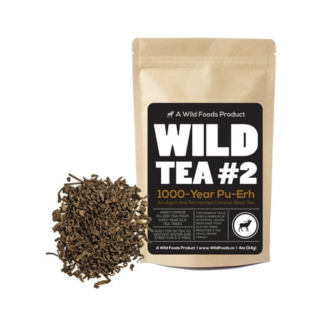 Wild Foods, Wild Tea #2: 1000-Year Pu-Erh Black Tea, Loose Leaf Tea,