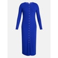 thumbnail image 5 of Scenario Women's Cardigan Midi Dress with Long Sleeves, Sizes XS-XXXL, 5 of 6