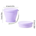 thumbnail image 3 of Vaso de agua plegable de silicona de 200 ml con tapa y cuerda colgante, vaso portátil para viajes y campamentos para bebidas calientes y frías, verde, azul, rosa, morado, 3 of 5