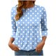 thumbnail image 2 of Heisall Women's T-Shirts 3/4 Sleeve Round Neck Loose Casual Striped Non-positional Print Spring/Autumn Fashion, 2 of 7