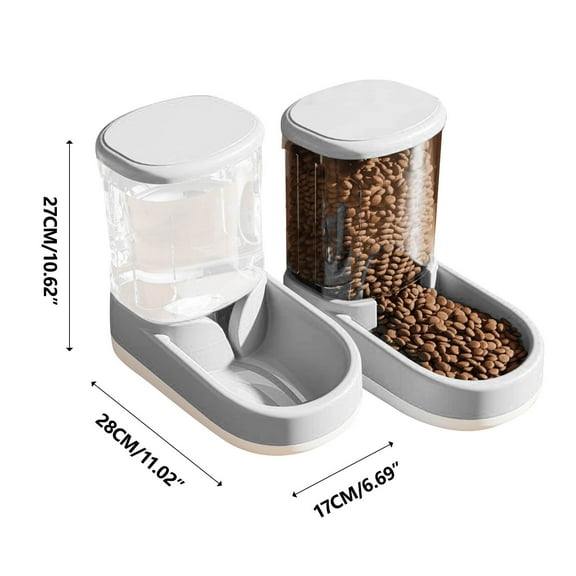 Arestory Automatic Cat Feeder and Water Dispenser with Pet Food Bowl,Gravity Food Feeder and Waterer Dispenser in Set for Small Medium Dog Puppy Kitten Rabbit Bunny Large Capacity