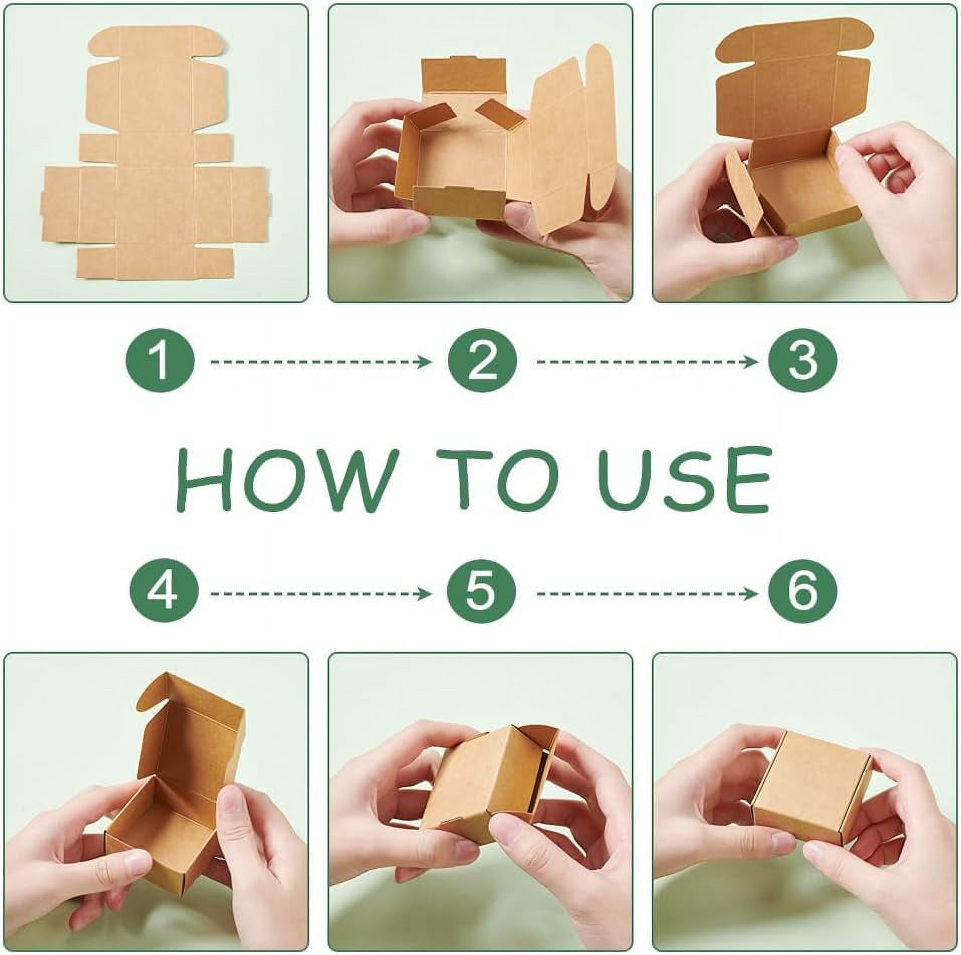 100Pcs Mini Cardboard Boxes 2.2x2.2x1 Inch Brown Cardboard Gift Boxes Jewelry Kraft Box Small Corrugated Mailer Boxes Mini Boxes for Present Wrapping Packaging Small Items BurlyWood