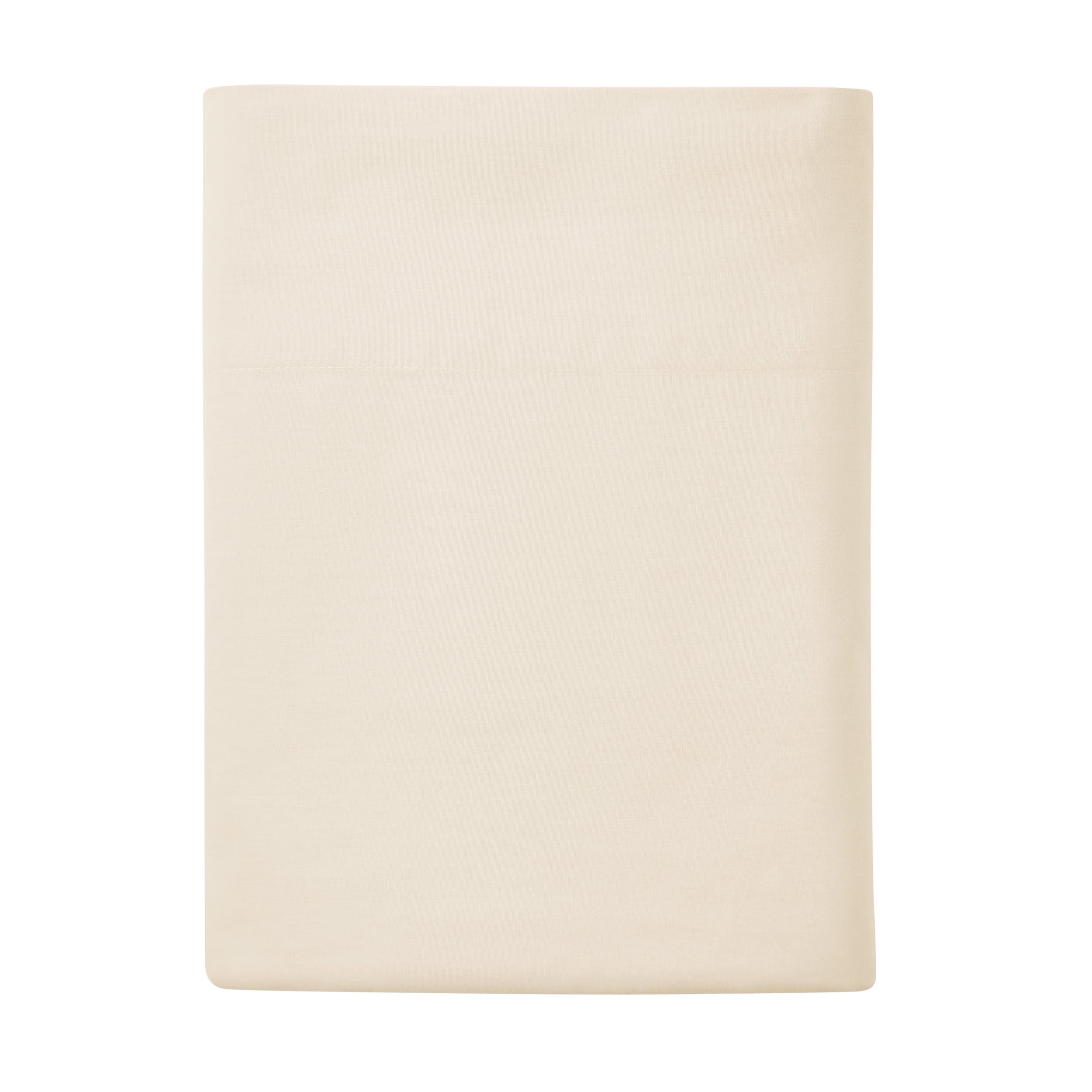 Mainstays 300 Thread Count Easy Care Beige Cotton Blend Percale Flat Bed Sheet, Twin